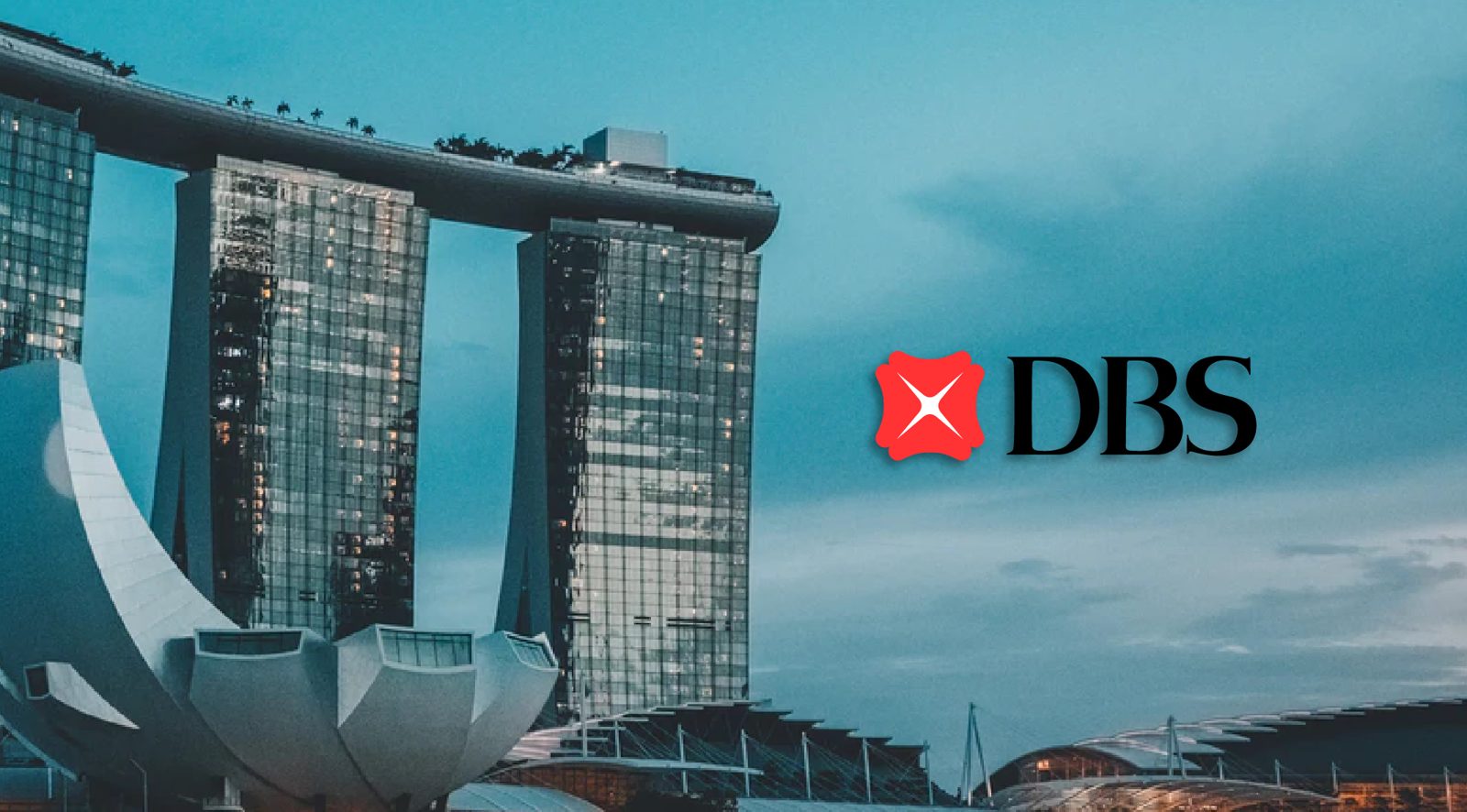 DBS logo beside Marina Bay Sands